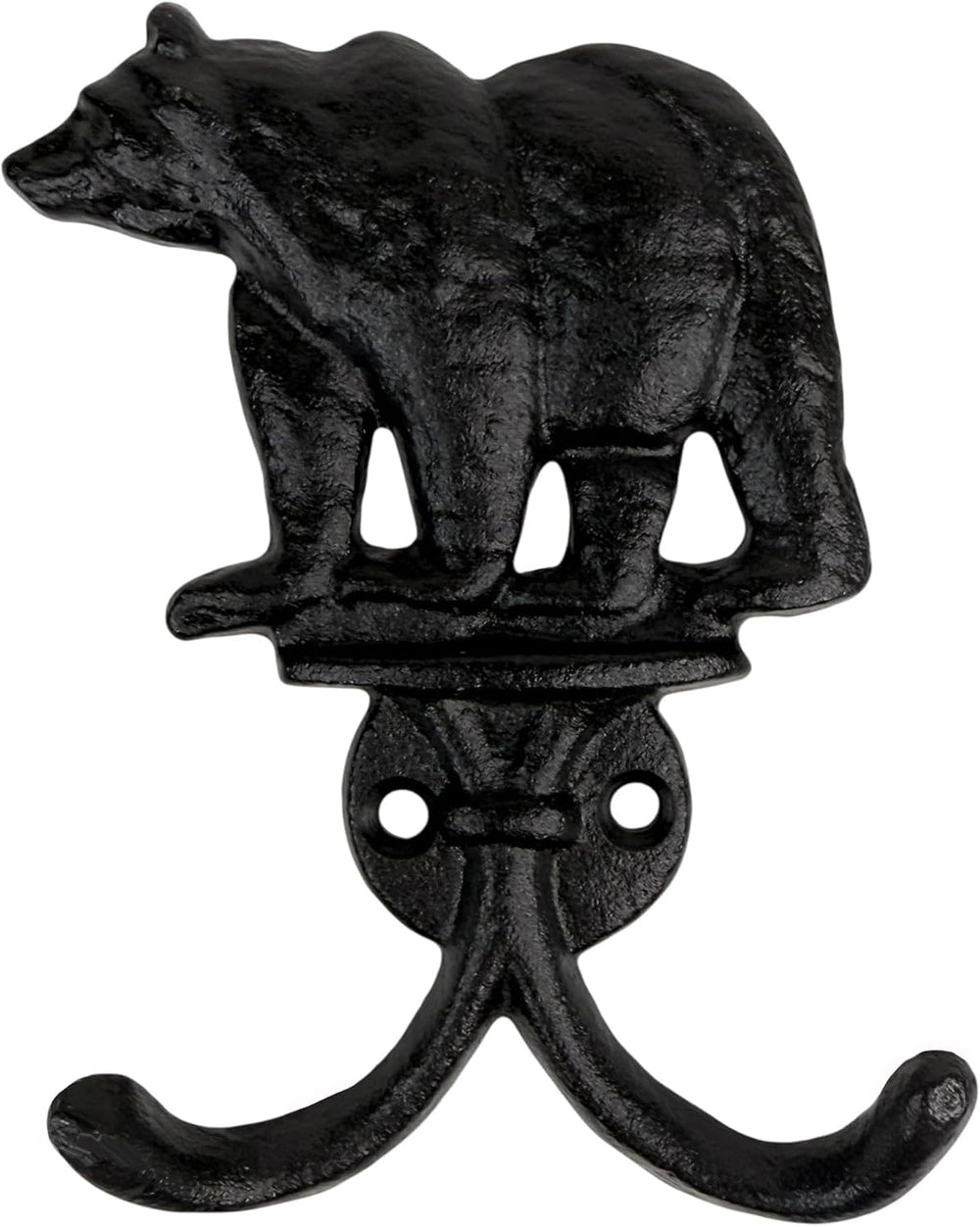 Top Brass Cast Iron Bear Wall Hooks, 8 Pack Rustic Lodge Coat Hangers
