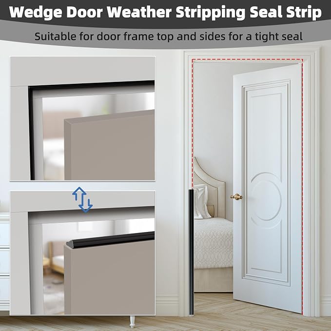 3Pcs×196" Wedge Weather Stripping Door Seal Strip - Image 6