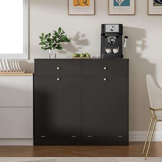Double Tilt Out Trash Can Cabinet, Trash Storage Cabinet - Image 3