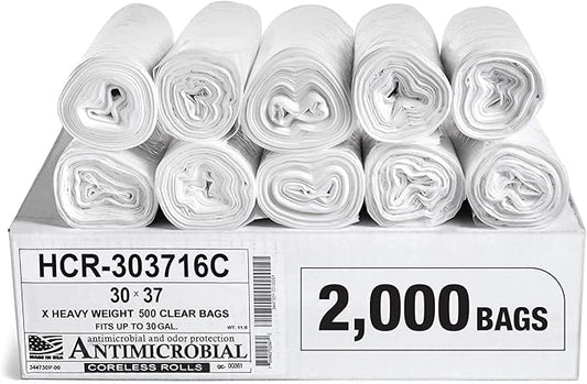 Aluf Plastics High Density Trash Bags, 30 Gallon, 16 Micron, by AlufPlastics