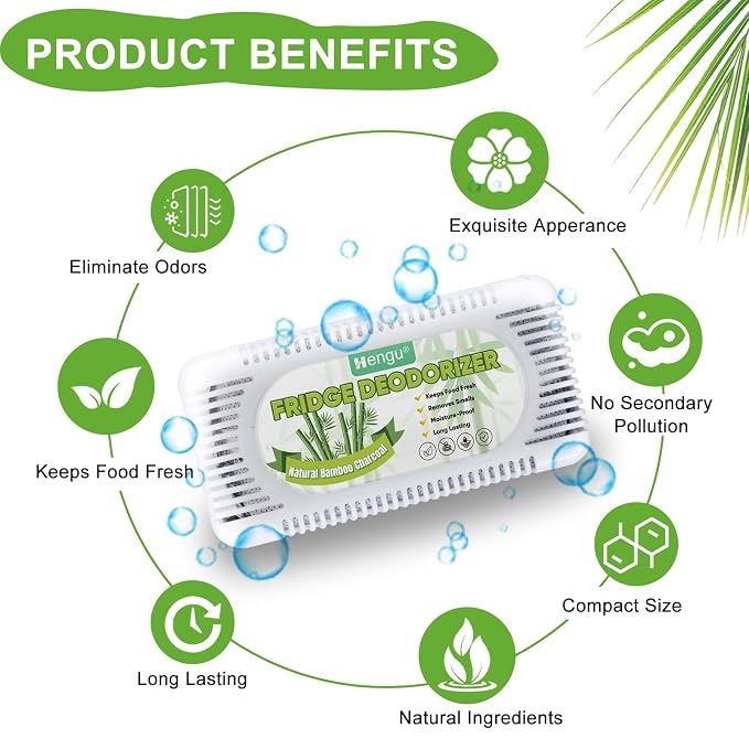 Hengu Fridge Deodorizer, Fridge Odor Eliminator Natural Activated Charcoal More - Image 5