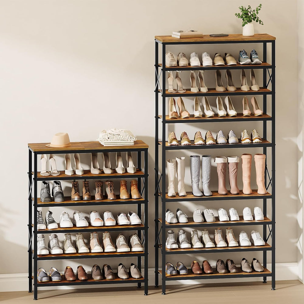 YATINEY 6-Tier Tall Shoe Rack Organizer, Wooden Shoe Storage for Closet Holds...