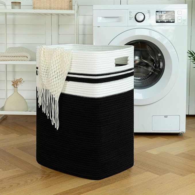OIAHOMY 91L Laundry Hamper, XXXLarge Laundry Basket, Collapsible Cotton Rope - Image 2
