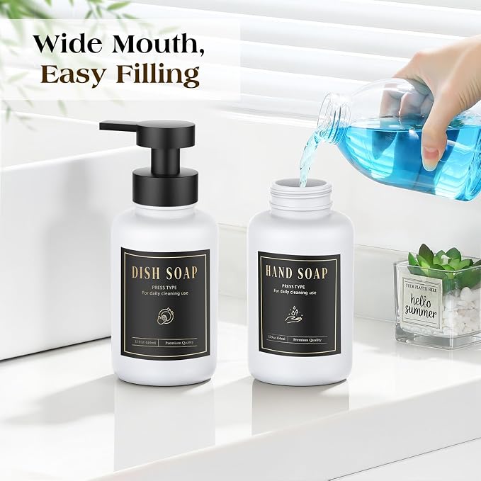Luxspire Foaming Soap Dispenser, Glass Foam Pump Soap Dispenser, Non-Slip Hand - Image 4