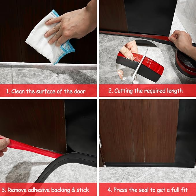 Silicone Weather Stripping, 2 inch x 20 Ft Door Draft Stopper, Window Seal Strip - Image 6