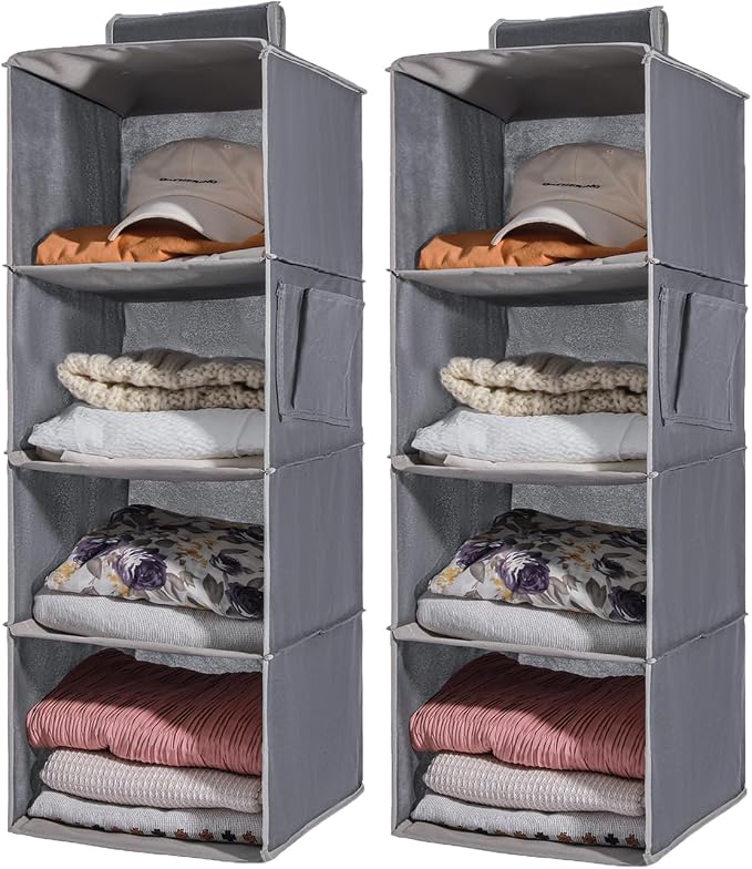 2-Pack Hanging Organizer, 4-Shelf Closet Shelves by WelcometoYRCBEHFU