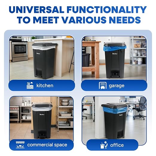 27 Gallon Step-On Trash Can/Container, Hands-Free Disposal - Image 5