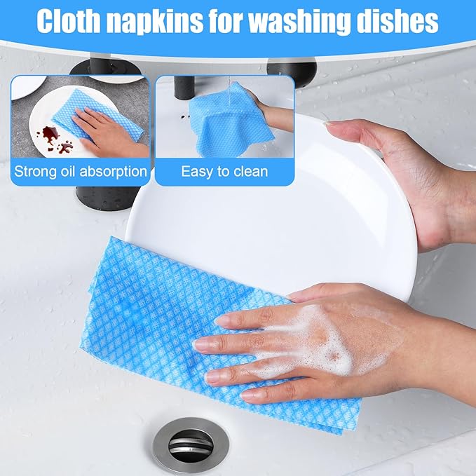 JIEYAO 300 Pcs Disposable Dish Cloths, Non-Woven Cleaning Towels Reusable - Image 4