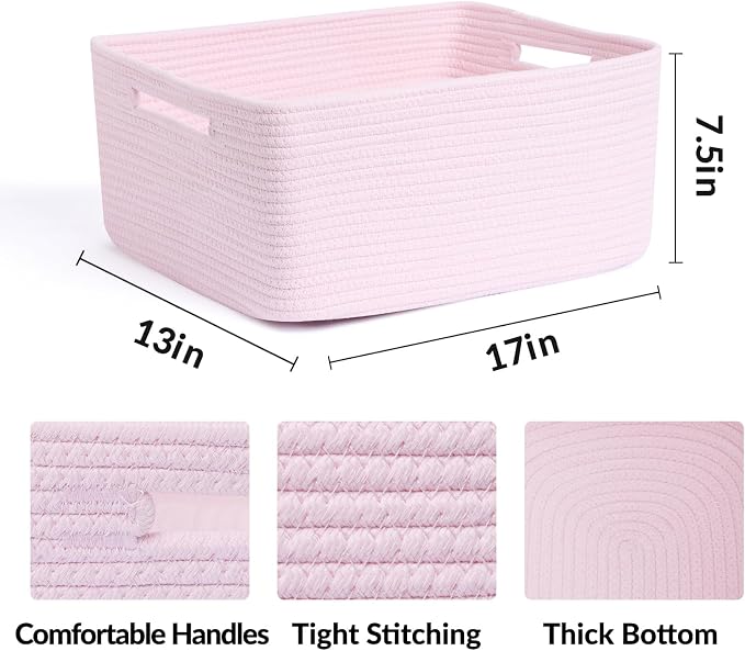 Large Storage Baskets for Organizing, Closet Shelf Baskets for Clothes Blanket - Image 2