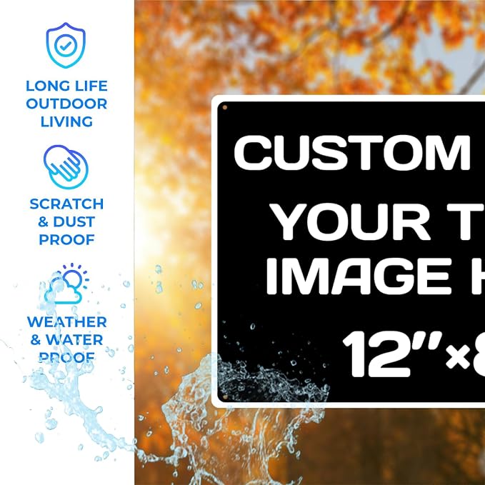 customizable sign, Aluminum Weatherproof Metal Sign Multiple Sizes Custom - Image 4