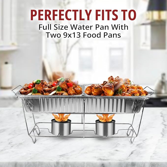 COMFICOVE 6 Pack Chafing Wire Rack Buffet Stand Chrome Frame - Image 5