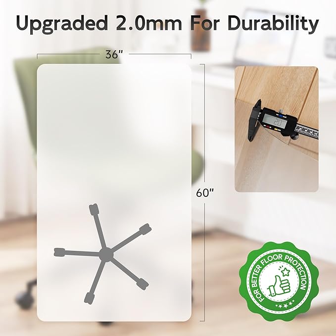 Office Chair Mat for Hardwood Floor, Easy Glide, Protects Hard Surfaces from - Image 6
