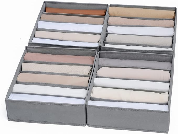 4 Packs Wardrobe Clothes Organizer, 5 Grids Washable Portable Closet Organizer by Coorganisers