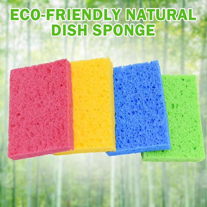 YoleShy 24 Pack Kitchen Sponges Natural Cellulose Compressed Sponges - Image 7