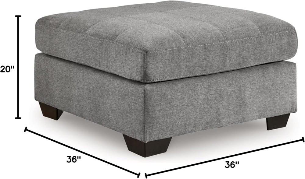 Signature Design by Ashley 36-in Oversized Square Ottoman, Gray