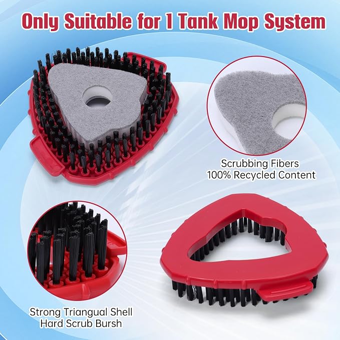 2 Pcs Spin Mop Replacements Scrub Brush and 1 Mop Base - Image 4