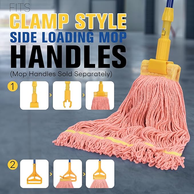 Matthew Cleaning Commercial Mop Head Replacement, 5 Inch Wide Headband - Image 4