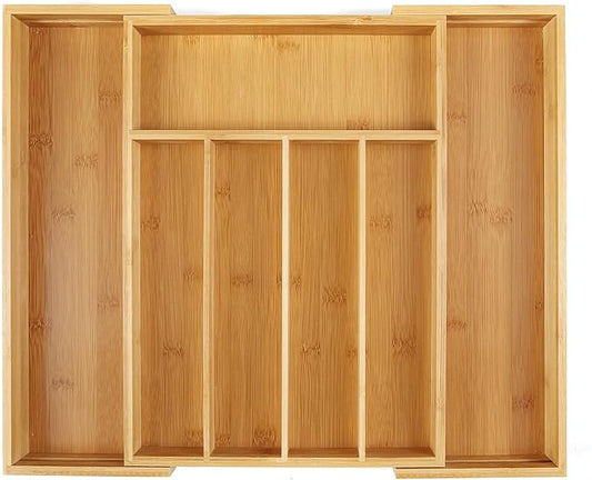 Utoplike Bamboo Cutlery Tray Silverware, Drawer Dividers by Utoplike