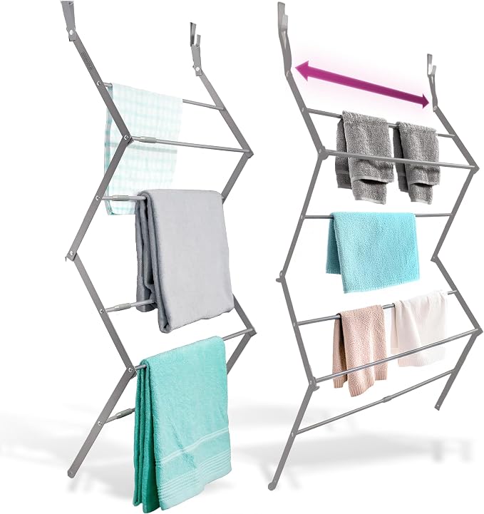 BLACK+DECKER Over The Door Expandable Telescopic Drying Rack, Clothes Organizer by BLACKDECKER