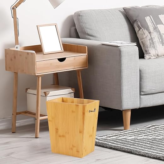 SEHERTIWY Wood Trash Can, Farmhouse Wastebasket Bin - Image 3