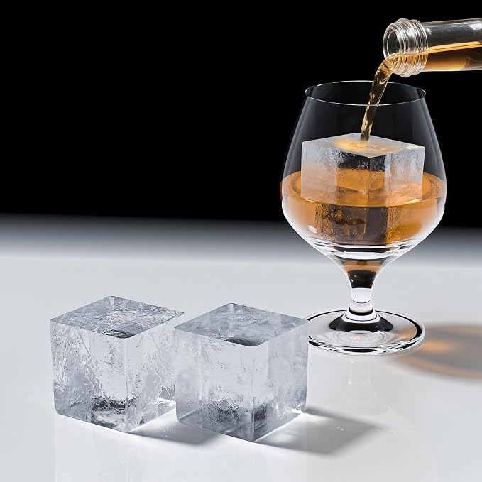 Bangp Large Ice Cube Tray for Whiskey, 2 Pack Stackable Big Ice Cube Molds Make - Image 9