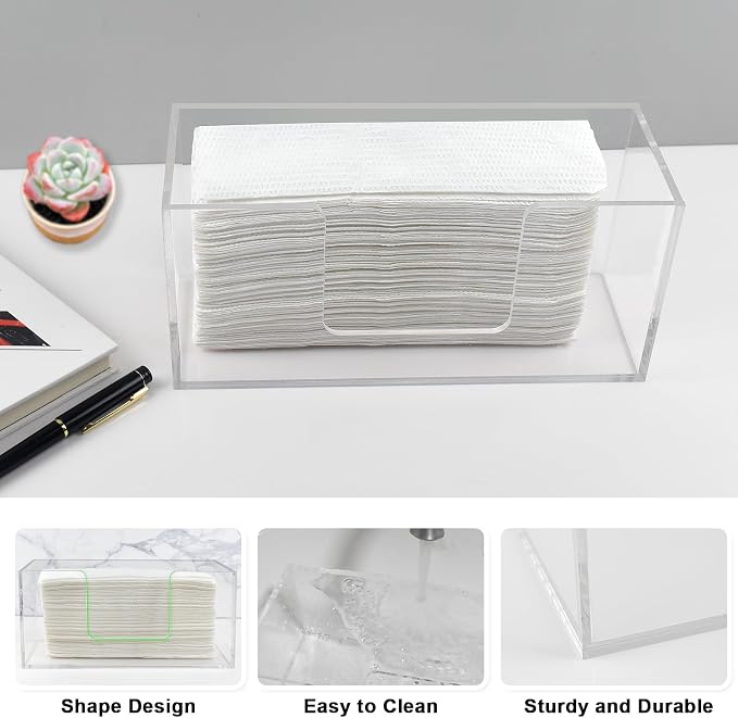 4Pack Acrylic Paper Towel Dispenser, Napkin Holder - Image 2