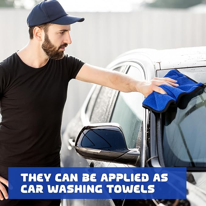 Tallew 50 Pcs Microfiber Towels 16 Inch x 16 Inch Microfiber Cloth Car Drying - Image 4