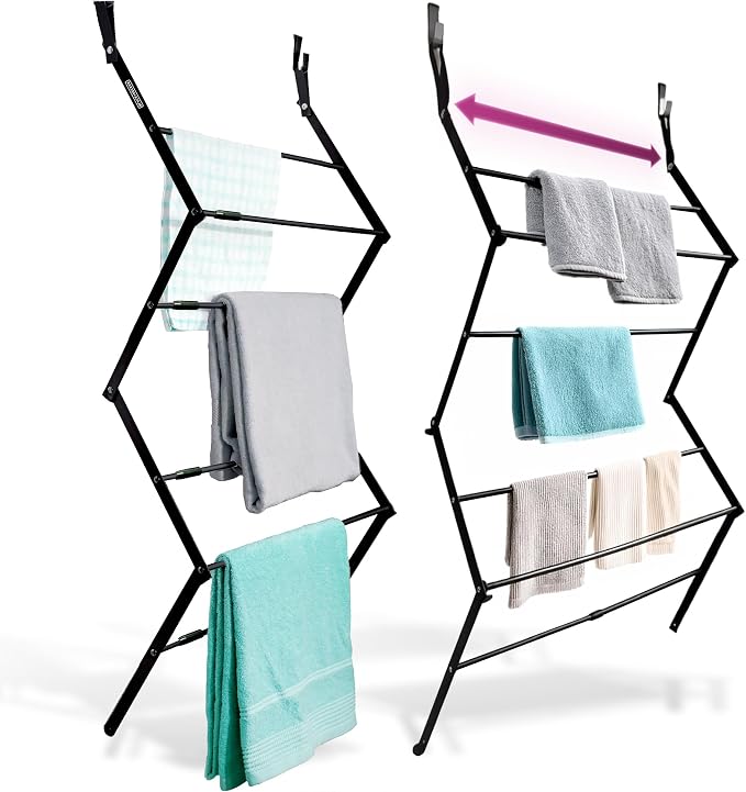 BLACK+DECKER Over The Door Expandable Telescopic Drying Rack, Clothes Organizer by BLACKDECKER