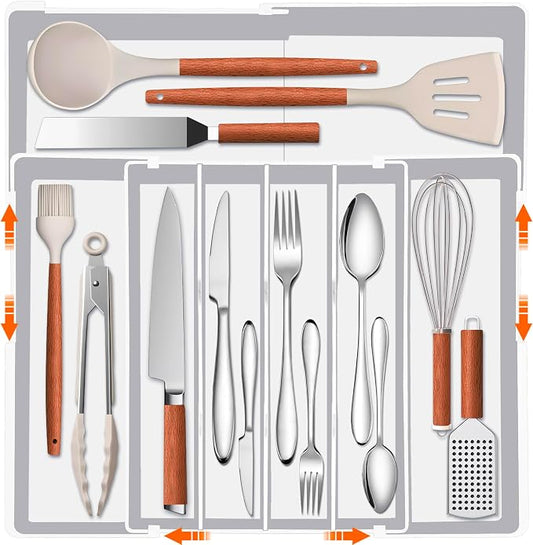 Expandable Large Silverware Organizer by Spaclear