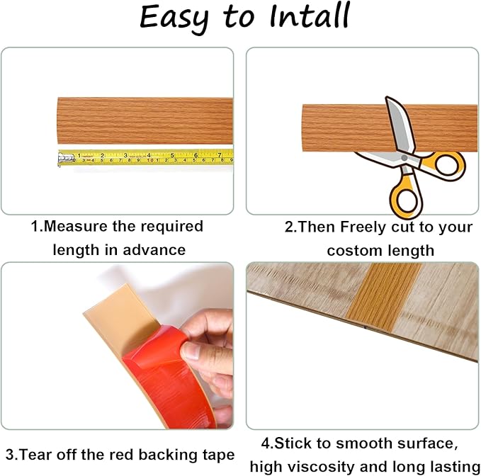 Floor Transition Strip & Self Adhesive Floor Vinyl Floor Edge Trim Laminate - Image 2