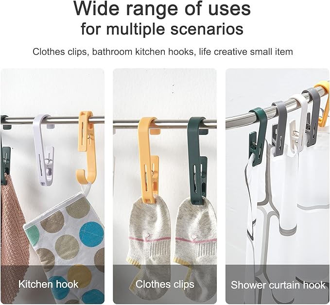 Large Clothes Pins Towel Clips, Strong Plastic Clothes Hanger. S Hook - Image 4