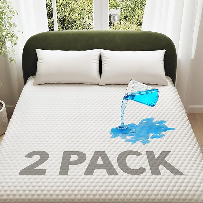 Ohgeni 100% Waterproof Mattress Protector, Queen Size-2 Pack, Fitted Sheet by OhGeni
