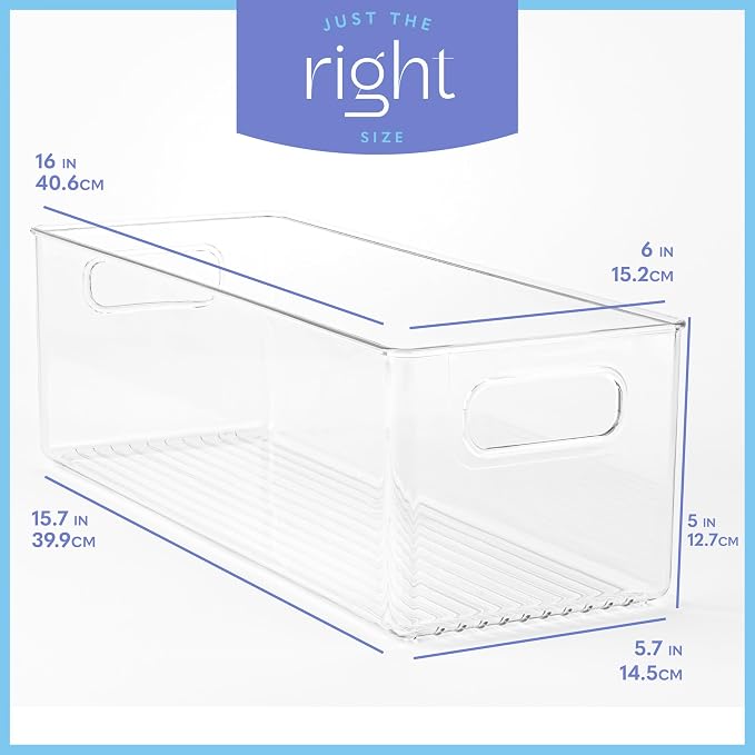Plastic Food Storage 2 Pack Clear Container Bin - Image 3