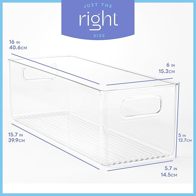 Plastic Food Storage 6 Pack Clear Container Bin - Image 3