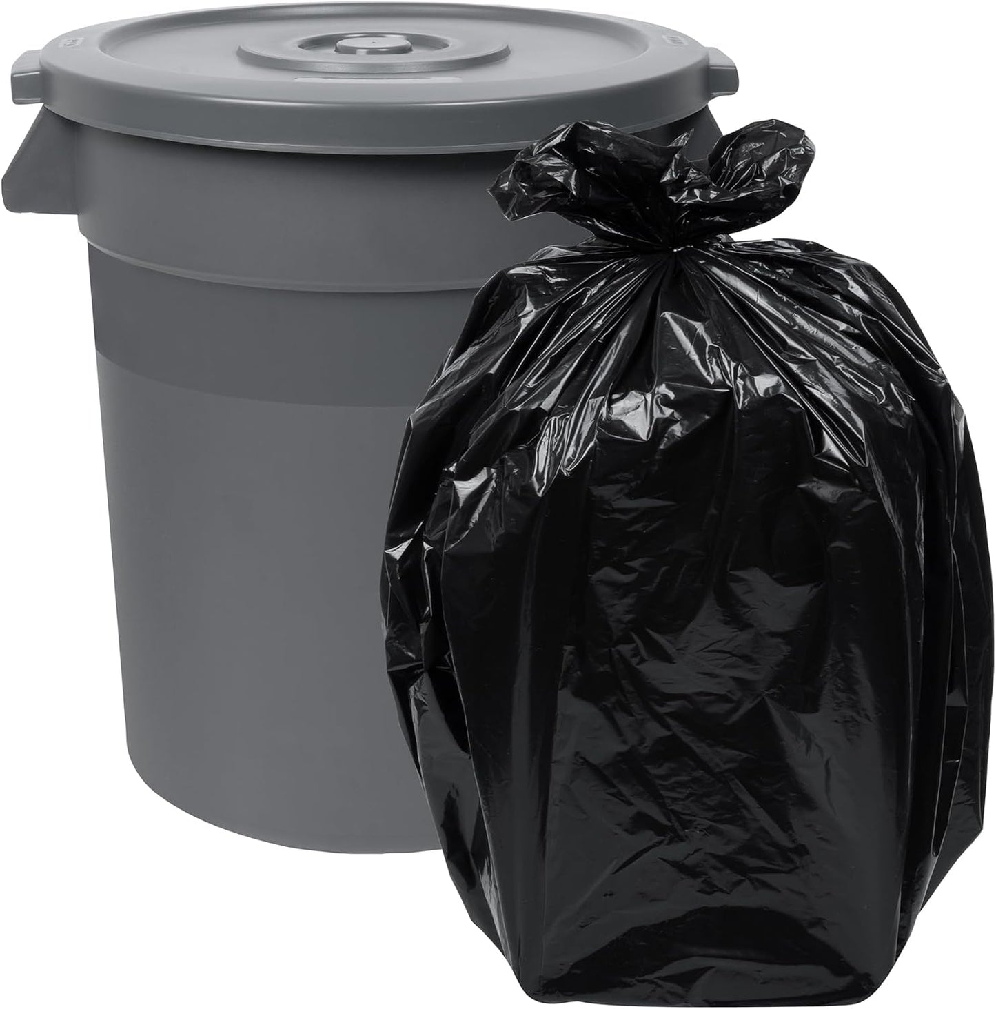 Restaurantware-LID ONLY: RW Clean Waste Container Lid, 1 Round Trash Can Cover - Waste Bin Sold Separately, For 20 Gallon Dustbin, Built-In Handle, Gray Plastic Garbage Can Cover, Heavy-Duty