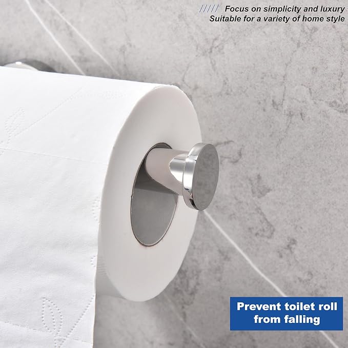 TASTOS Polished Chrome Toilet Paper Holder SUS304 Stainless Steel, Modern Round - Image 5