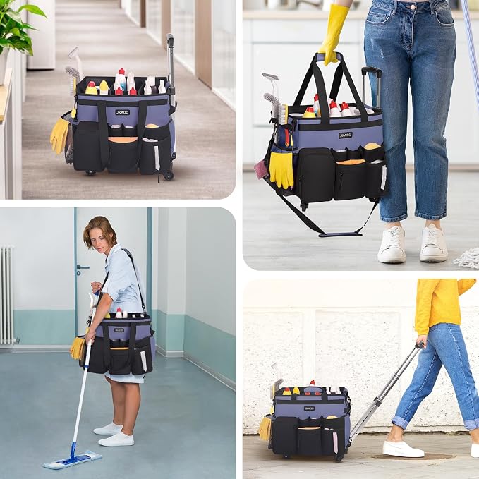 Large Rolling Cleaning Caddy Bag - Image 6