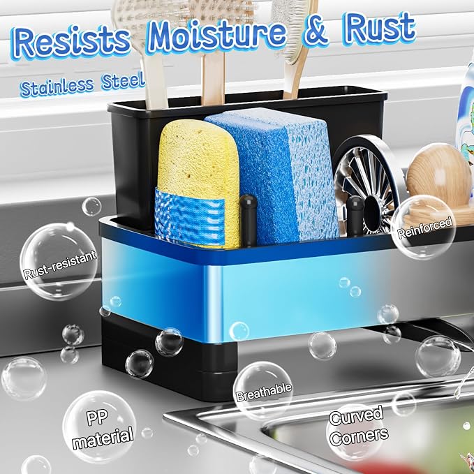 Sponge Holder for Kitchen Sink, Sink Caddy Organizer - Image 4