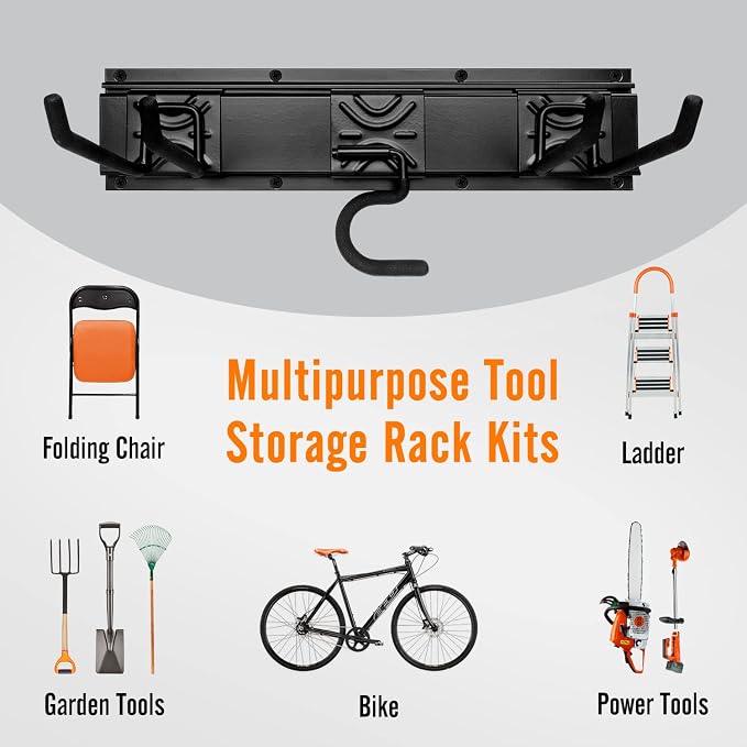 Garden Tool Rack Set, Garage Wall Organization Hanger - Image 3