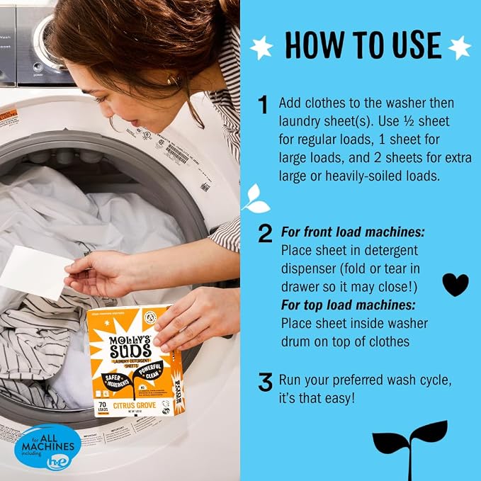 Molly’s Suds Laundry Detergent Sheets | Gentle on Sensitive Skin, Powerful - Image 6