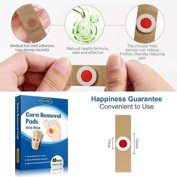 48 Count Corn Removal Pads for Feet and Toe, Corn Feet Remover for Extra - Image 3