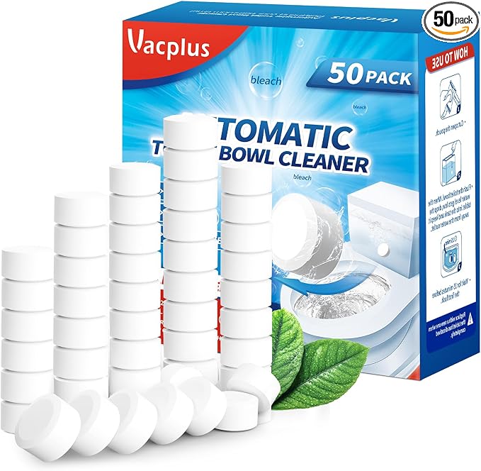 Vacplus Toilet Bowl Cleaner Tablets 50 PACK, Automatic Toilet Bowl Cleaners by Vacplus