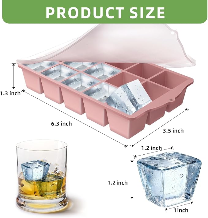 Silicone Ice Cube Tray, 2 Pack Easy-Release Stackable Ice Trays - Image 4