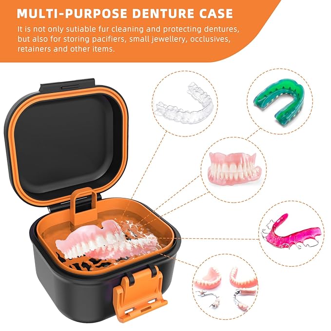 ARGOMAX Leak Proof Denture Bath Cup, Portable Soaking Denture Box, Denture Bath - Image 4