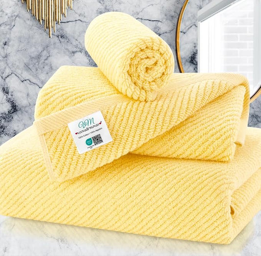 Yellow Towels for Bathroom by VOOVAMOVAS