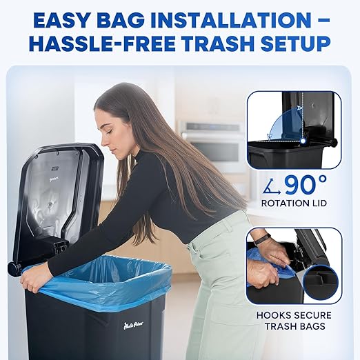 27 Gallon Step-On Trash Can/Container, Hands-Free Disposal - Image 2