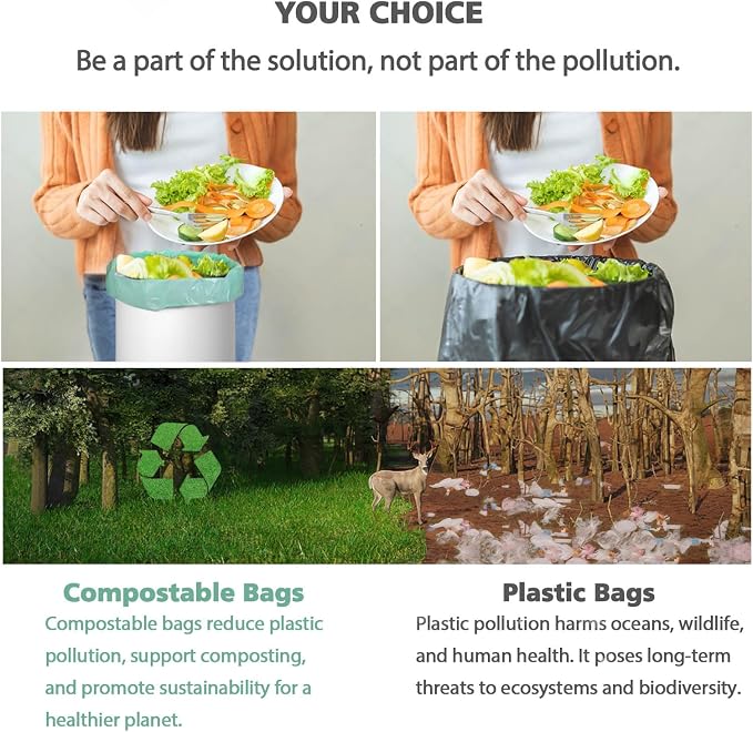 AYOTEE Small Trash Bags 2.6 Gallon Compostable Trash Bags Bathroom Wastebasket - Image 4