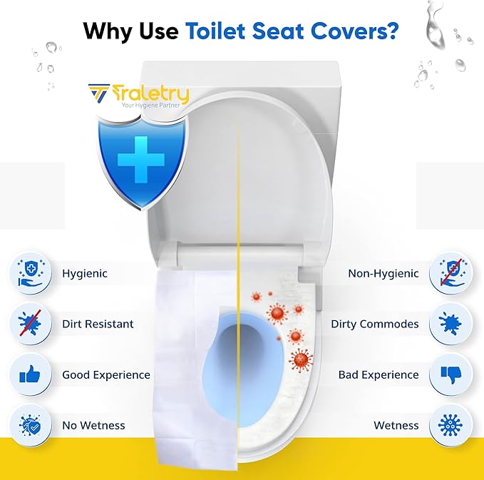Toilet Seat Covers Disposable Flushable Travel Pack of 50 XL-Disposable Toilet - Image 5