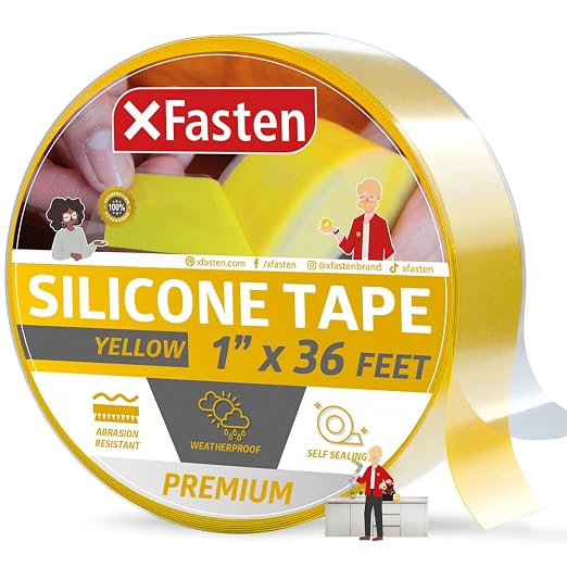 XFasten Self Fusing Silicone Tape Waterproof – 1" x 36 Feet Yellow, Self by XFasten