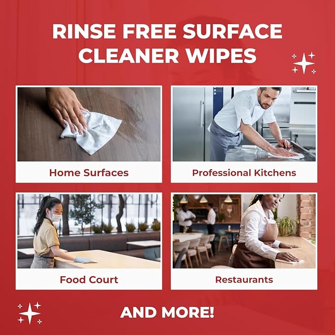 HandyClean Rinse-Free Food Contact Sanitizing Wipes Pouch - Image 5